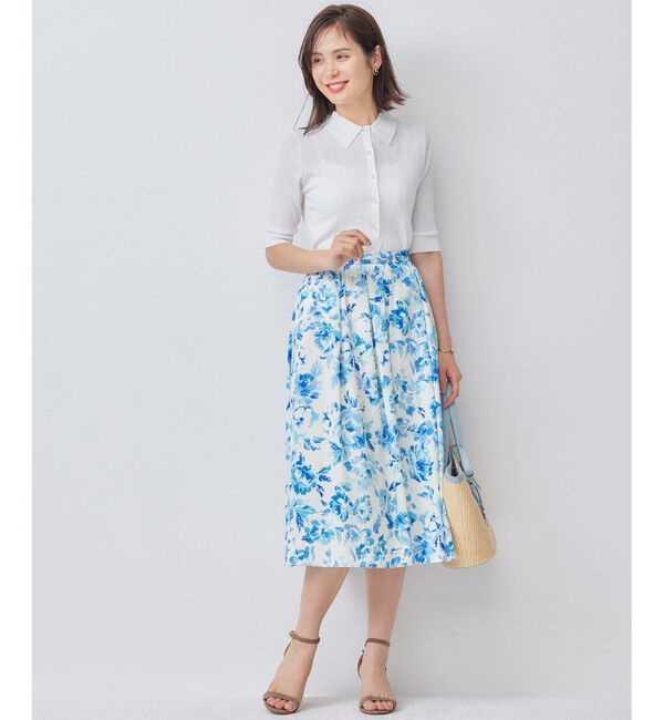 組曲「【WEB限定カラーあり】衿付きシアーニットポロ」|ニット・セーター|