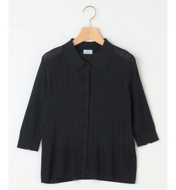 組曲「【WEB限定カラーあり】衿付きシアーニットポロ」|ニット・セーター|