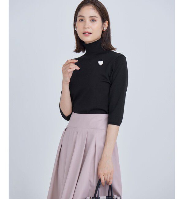 組曲「【6色展開・UVケア】モダンタートルニット」|ニット・セーター|ブラック系