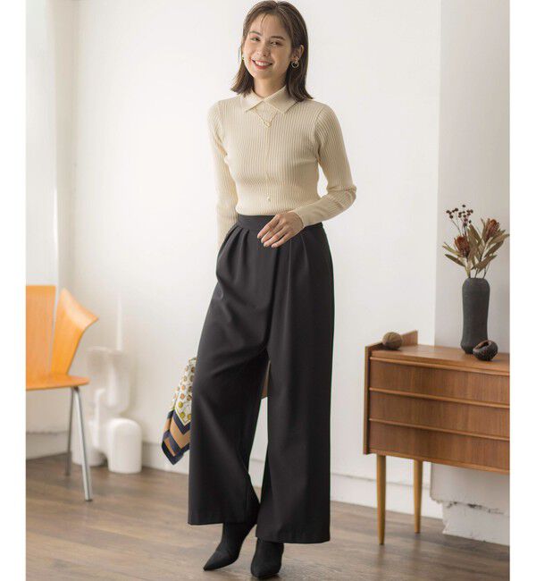 組曲「【前後着用・手洗い可】ELENAスパンコール襟デザイン ニット」|ニット・セーター|