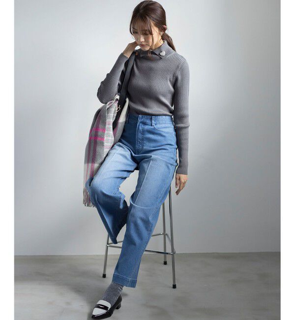 組曲「【前後着用・手洗い可】ELENAスパンコール襟デザイン ニット」|ニット・セーター|