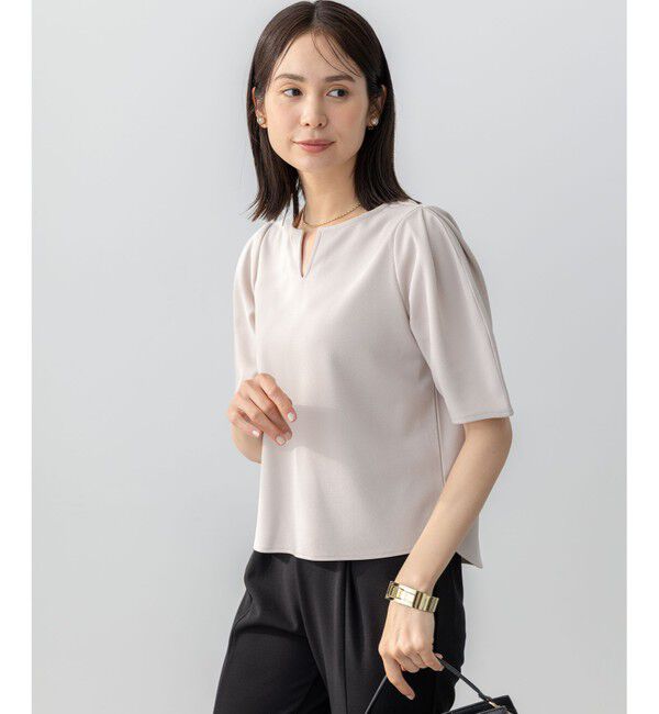 組曲「【WEB限定】ジョーゼットジャージーランタンスリーブ5分袖 ブラウス」|シャツ・ブラウス|