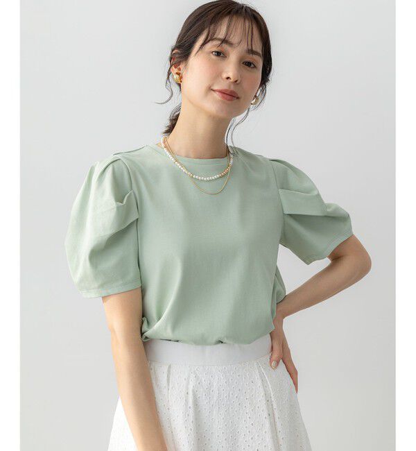 組曲「GIZAコットンタックスリーブ Tシャツ」|Tシャツ・カットソー|ミント系