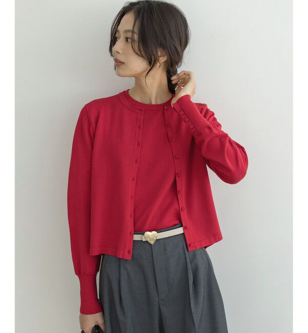 組曲「クルミボタン5分袖ニット」|ニット・セーター|