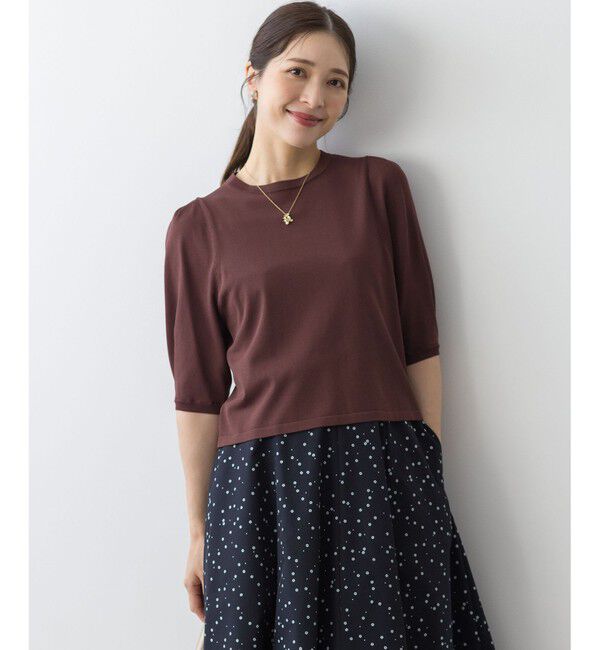 組曲「クルミボタン5分袖ニット」|ニット・セーター|