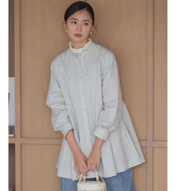 組曲「【前後着用可】コンパクトシャーティング チュニックブラウス」|シャツ・ブラウス|アイボリー系1