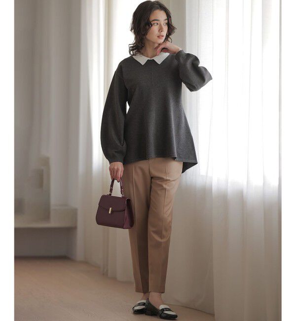 組曲「襟付きチュニック プルオーバー」|ニット・セーター|