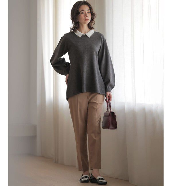 組曲「襟付きチュニック プルオーバー」|ニット・セーター|