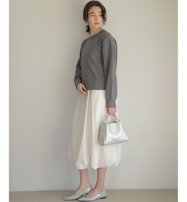 組曲「【WEB限定】パール釦畦ニット プルオーバー」|ニット・セーター|