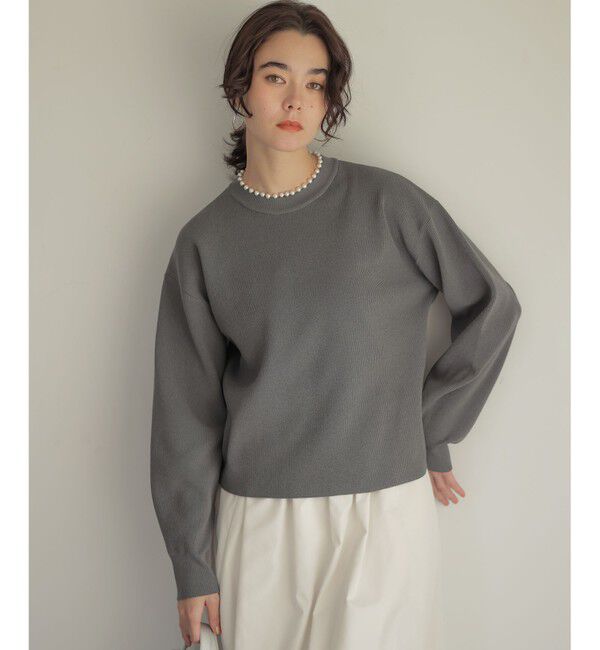 組曲「【WEB限定】パール釦畦ニット プルオーバー」|ニット・セーター|