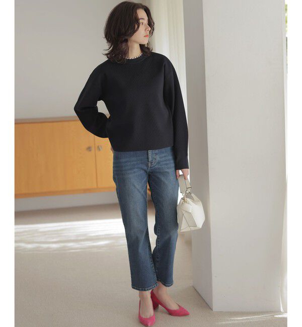 組曲「【WEB限定】パール釦畦ニット プルオーバー」|ニット・セーター|