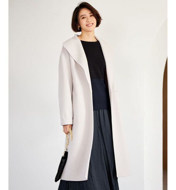 自由区「ウールリバーロング コート」|その他|グレージュ