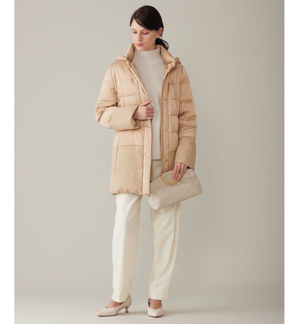 自由区「【撥水加工・洗える】ブライトダウンフード付き ダウンコート」|ダウン|