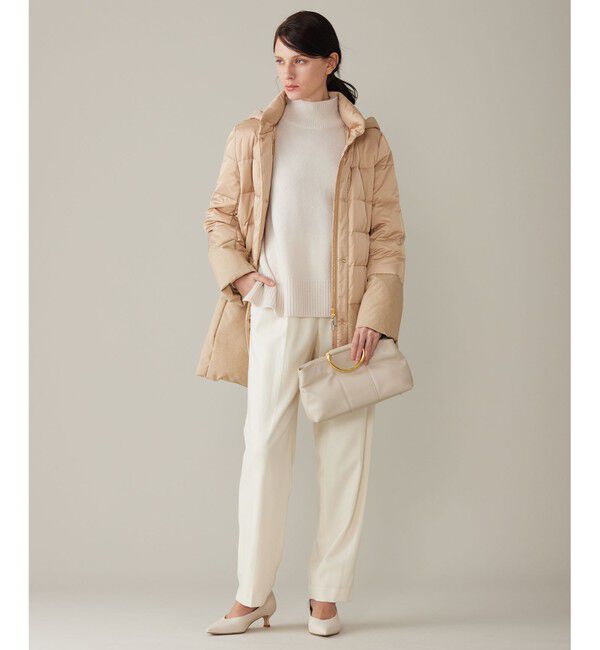 自由区「【撥水加工・洗える】ブライトダウンフード付き ダウンコート」|ダウン|