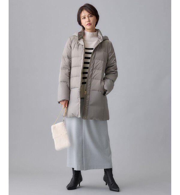 自由区「【撥水加工・洗える】ブライトダウンフード付き ダウンコート」|ダウン|