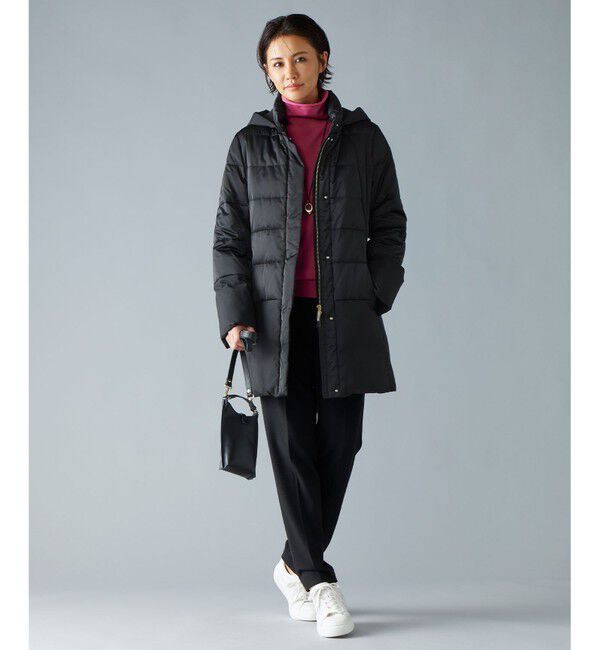 自由区「【撥水加工・洗える】ブライトダウンフード付き ダウンコート」|ダウン|