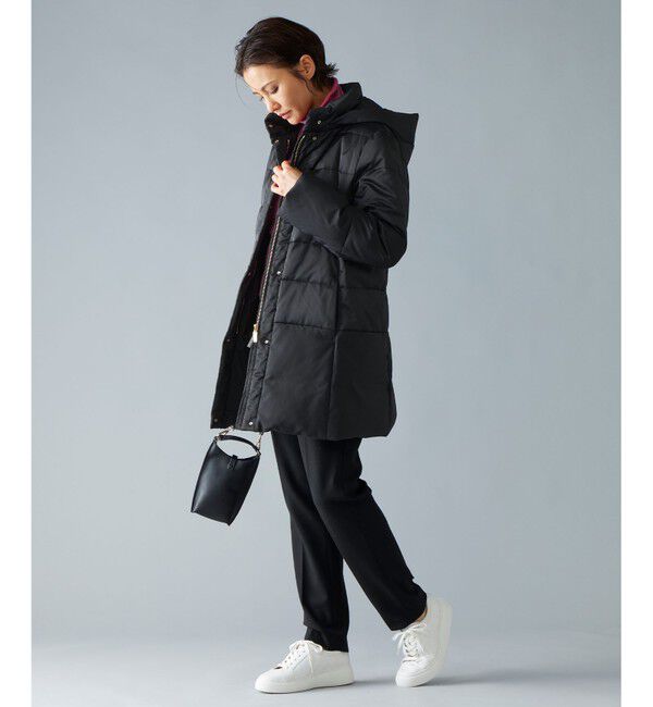 自由区「【撥水加工・洗える】ブライトダウンフード付き ダウンコート」|ダウン|