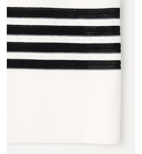 自由区「【UVカット・洗える】クレープストレッチボーダー ニット」|ニット・セーター|