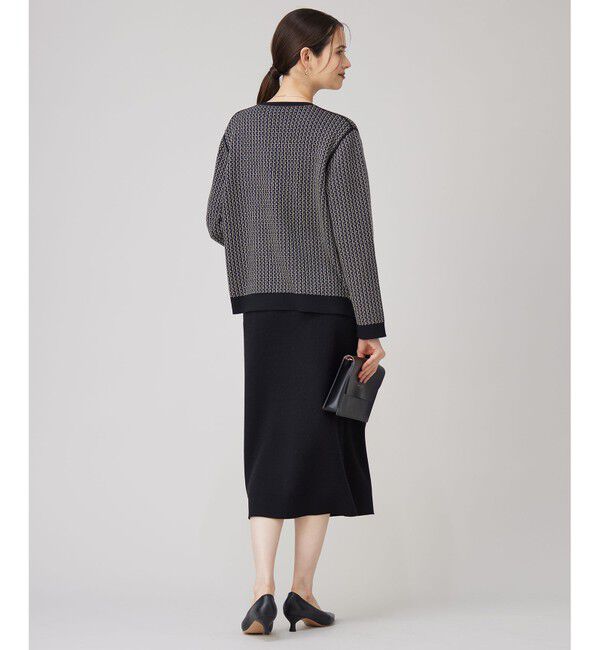 自由区「【洗える】リバーシブルニット セットアップ(カーディガン&times;タイトスカート)」|スーツ|