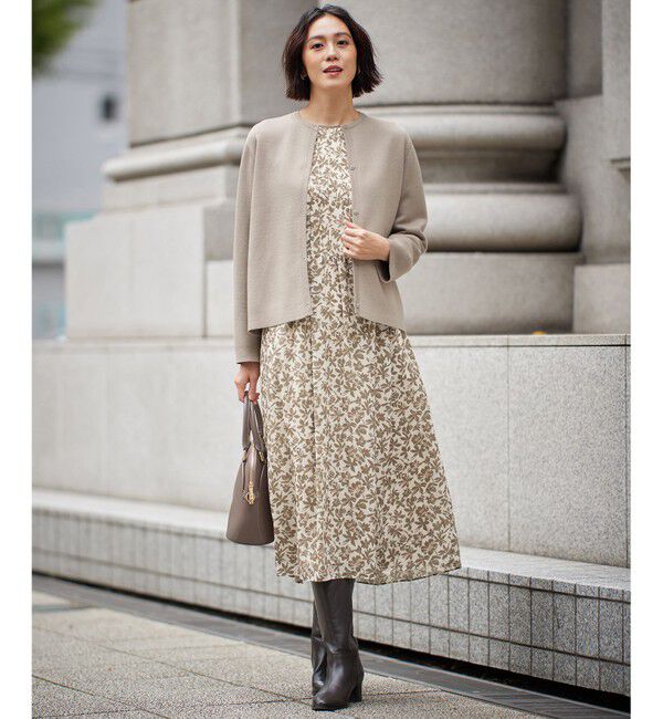 自由区「【洗える】リバーシブルニット セットアップ(カーディガン&times;タイトスカート)」|スーツ|