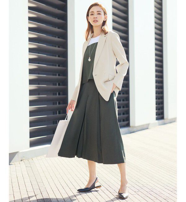 自由区「【SHIHOさん着用・セットアップ対応・接触冷感・洗える】リネンライクシンセティックテーラード ジャケット」|テーラードジャケット|