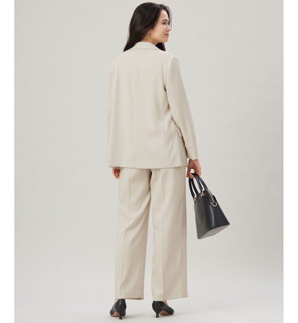 自由区「【SHIHOさん着用・セットアップ対応・接触冷感・洗える】リネンライクシンセティックテーラード ジャケット」|テーラードジャケット|