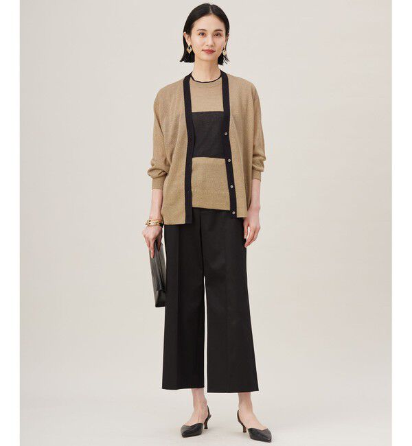 自由区「【カタログ掲載・定番人気・新色追加】コットンサテンクロップド丈ワイドストレート パンツ」|その他|