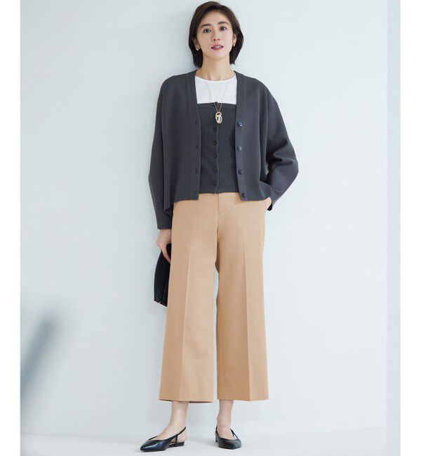 自由区「【カタログ掲載・定番人気・新色追加】コットンサテンクロップド丈ワイドストレート パンツ」|その他|