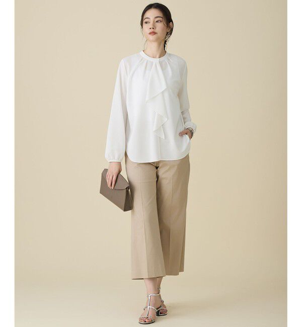 自由区「【カタログ掲載・定番人気・新色追加】コットンサテンクロップド丈ワイドストレート パンツ」|その他|