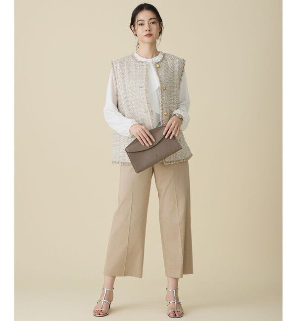 自由区「【カタログ掲載・定番人気・新色追加】コットンサテンクロップド丈ワイドストレート パンツ」|その他|