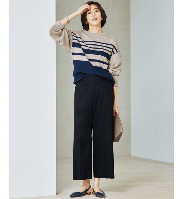 自由区「【カタログ掲載・定番人気・新色追加】コットンサテンクロップド丈ワイドストレート パンツ」|その他|