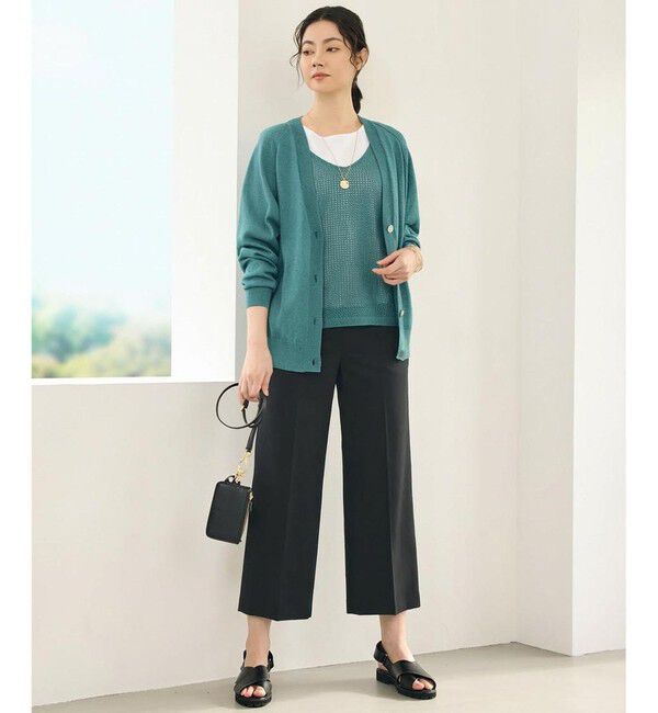 自由区「【カタログ掲載・定番人気・新色追加】コットンサテンクロップド丈ワイドストレート パンツ」|その他|