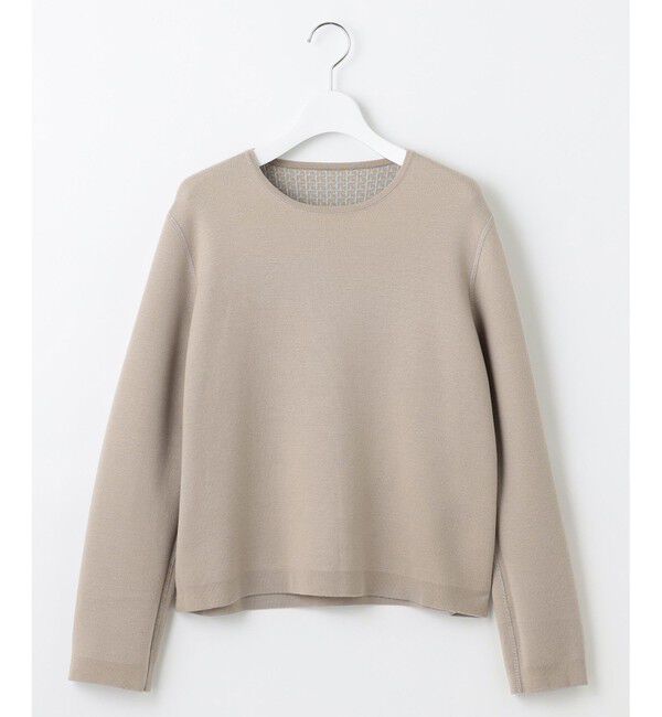 自由区「【WEB限定カラーあり・洗える】リバーシブルニット セットアップ(プルオーバー&times;フレアスカート)」|スーツ|