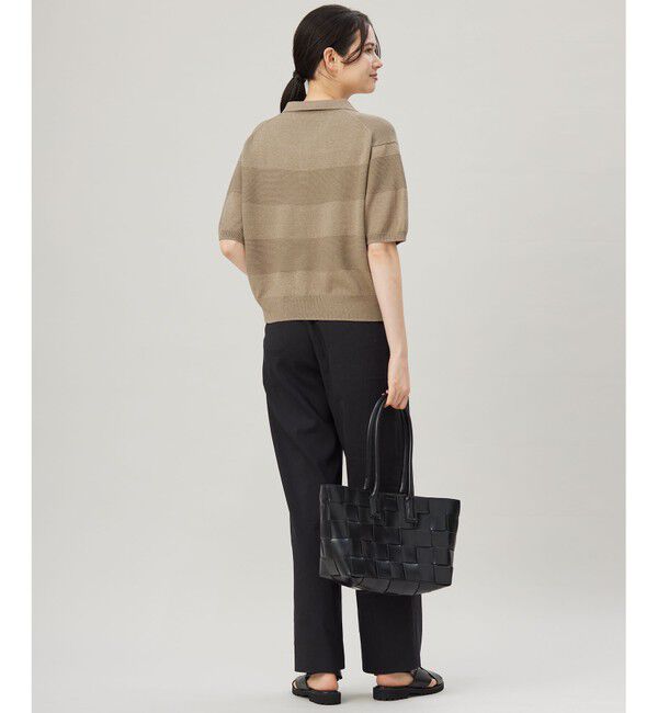 自由区「【洗える】ペーパーブレンドスキッパーポロ ニット」|ニット・セーター|