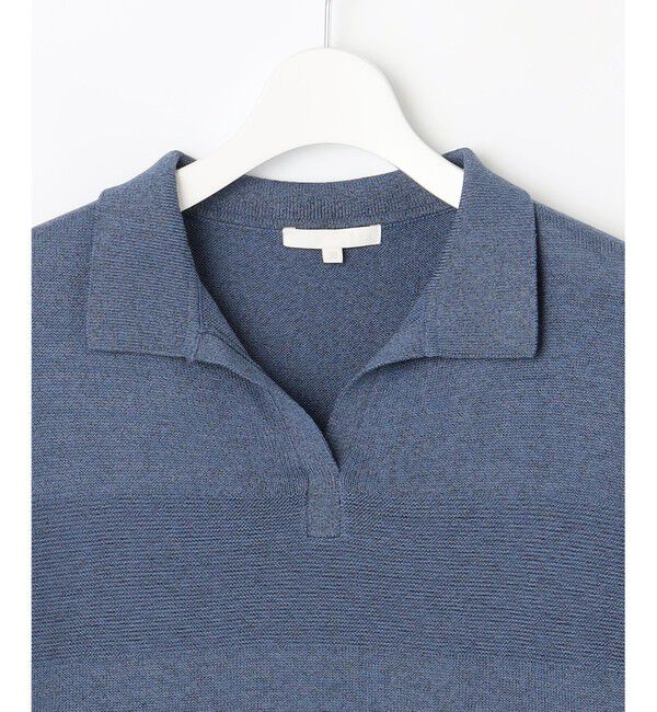 自由区「【洗える】ペーパーブレンドスキッパーポロ ニット」|ニット・セーター|