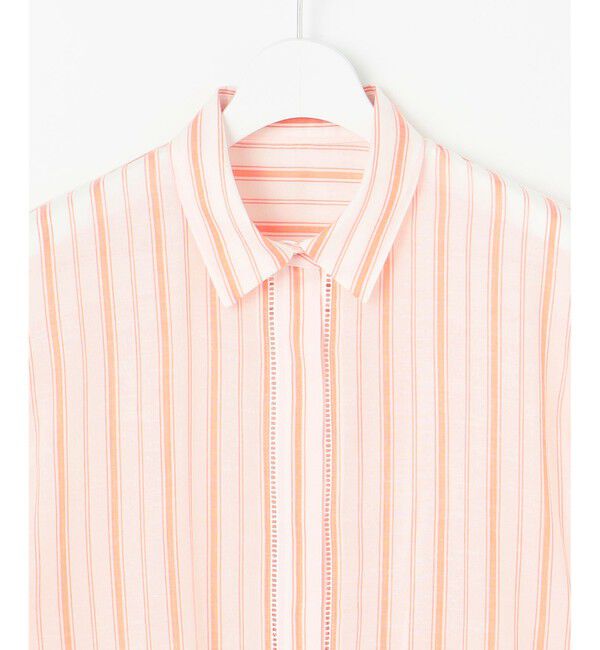 自由区「【接触冷感・吸水速乾・洗える】ナチュラルリネンクロップド丈 シャツ」|シャツ・ブラウス|