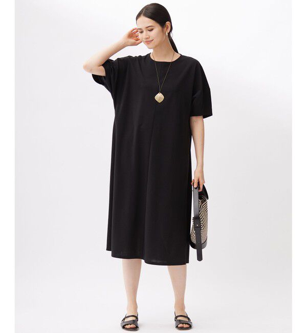 自由区「【接触冷感・UVカット・吸水速乾・抗菌防臭・洗える】ハイカウントモクロディ ワンピース」|ワンピース|