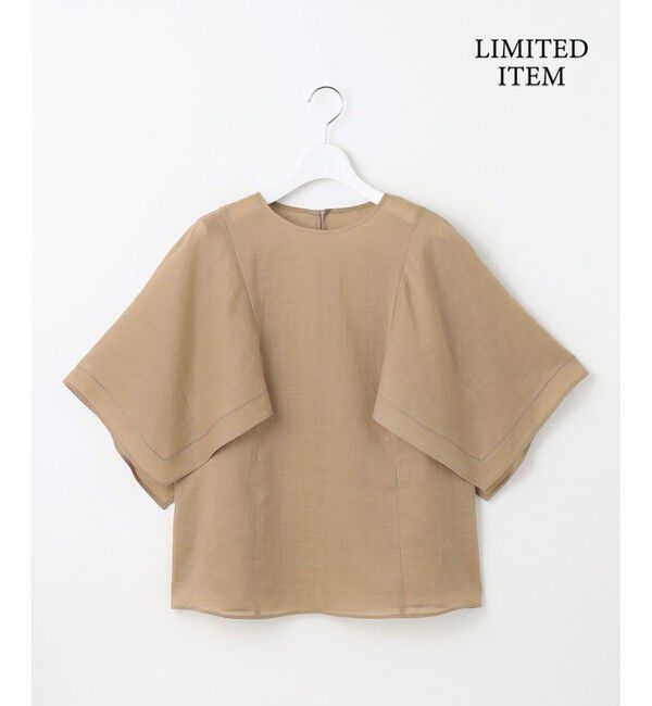 自由区「【WEB限定・接触冷感・洗える】シアーラミーローンイレギュラーヘムスリーブ ブラウス」|シャツ・ブラウス|