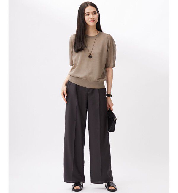 自由区「フルダルスパンマイクロピーチワイドストレート パンツ」|その他|