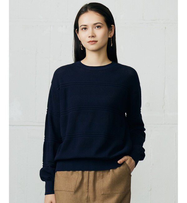 自由区「ファインコットンウール ニット」|ニット・セーター|ネイビー