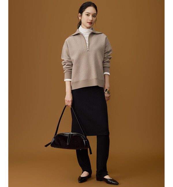 自由区「【SHIHOさん着用】ボイルドウールハーフジップ ニット」|ニット・セーター|