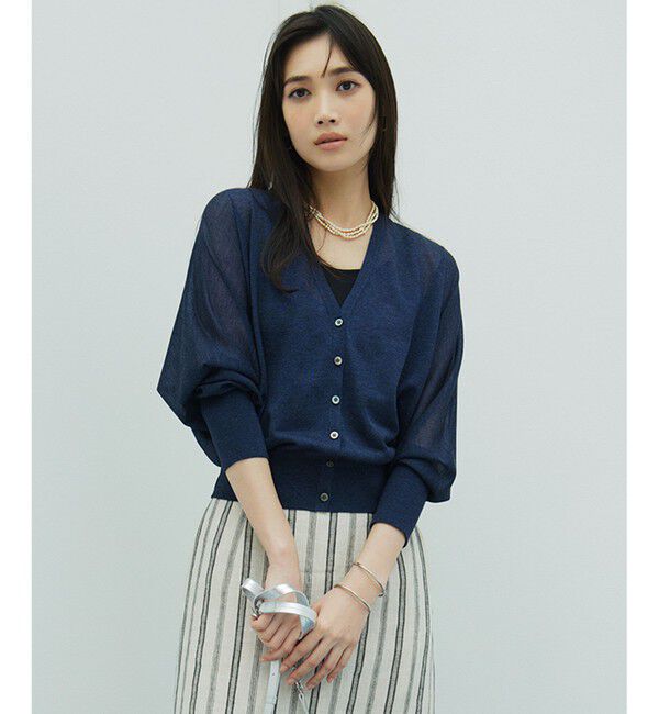 23区「【新色追加】シャイニーシアー ニット カーディガン」|カーディガン|[WEB限定]ﾈｲﾋ