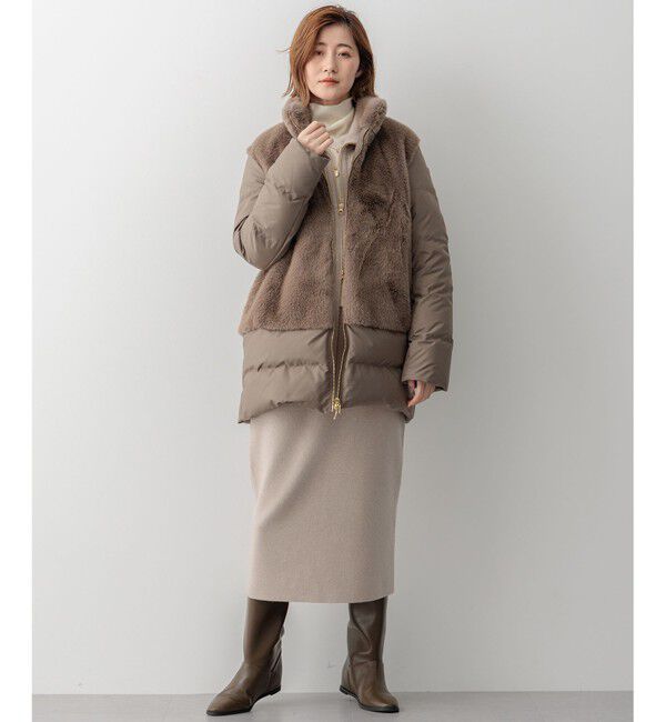 23区「ECOPEL エコファーコンビ ダウンコート」|ダウン|