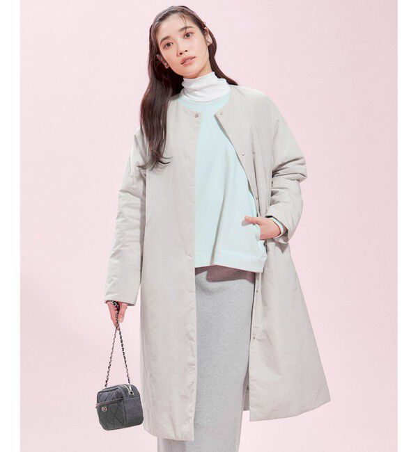 23区「【撥水加工】中綿 パデット ドルマンコート」|ダウン|ベージュ系