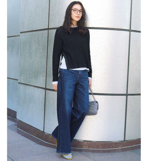 23区「【Oggi3月号掲載/洗える】コットンギマ ケーブル ニット」|ニット・セーター|