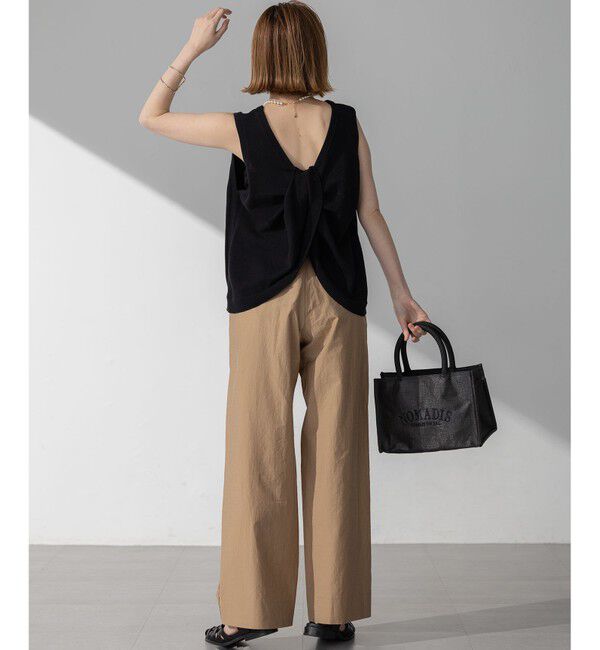 23区「【洗える】ツイストデザイン ノースリーブ ニット」|ニット・セーター|