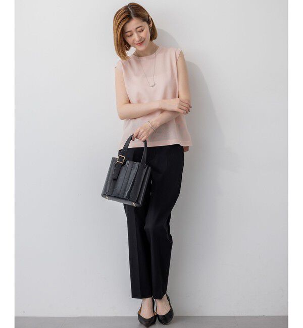 23区「【CanCam10月号掲載/新色追加】シャイニーシアー ノースリーブ ニット」|ニット・セーター|