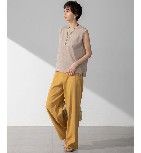 23区「【CanCam10月号掲載/新色追加】シャイニーシアー ノースリーブ ニット」|ニット・セーター|