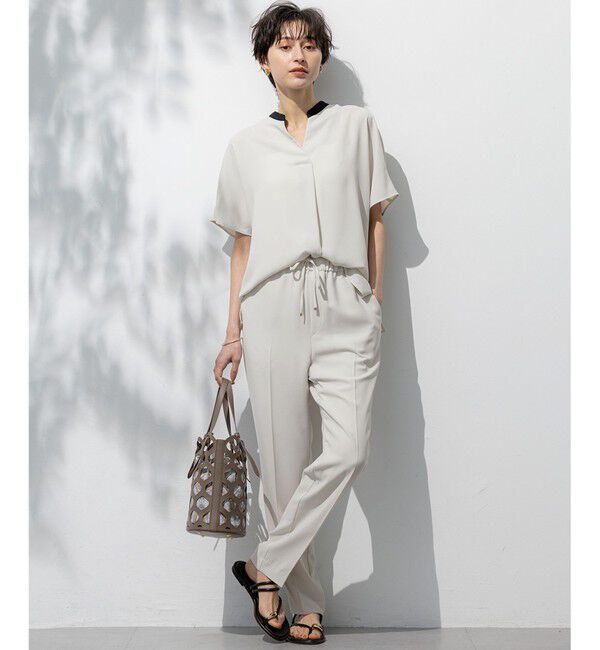 23区「【Oggi7月号掲載/吸水速乾/接触冷感/UVカット】ストレッチジョーゼット テーパード パンツ」|その他|