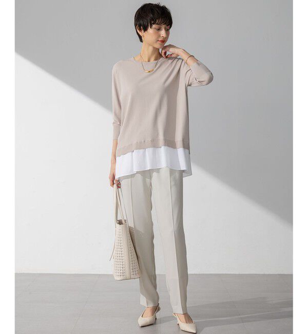 23区「【Oggi7月号掲載/吸水速乾/接触冷感/UVカット】ストレッチジョーゼット テーパード パンツ」|その他|